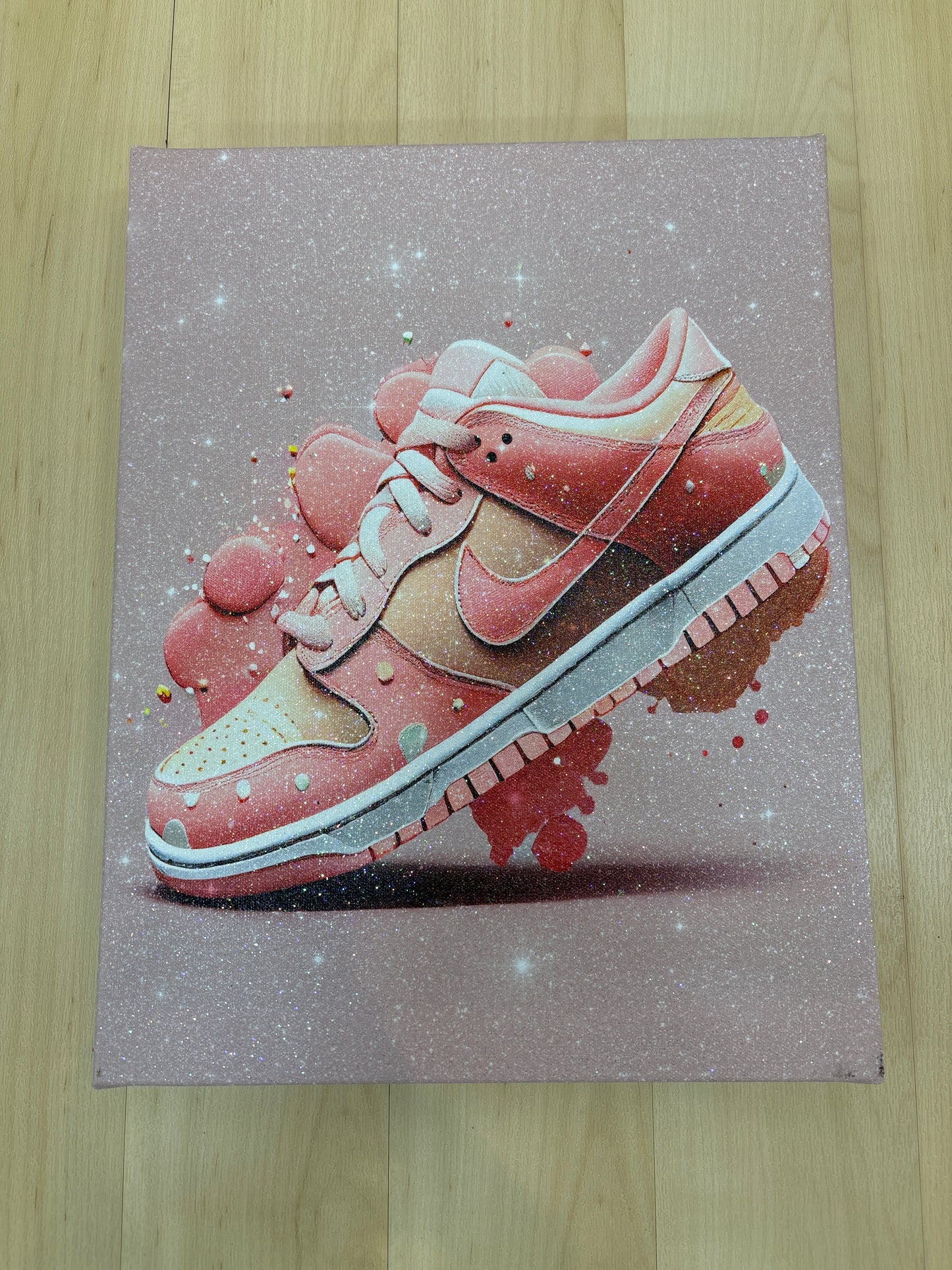Sparkly Pink Dunk Canvas Painting