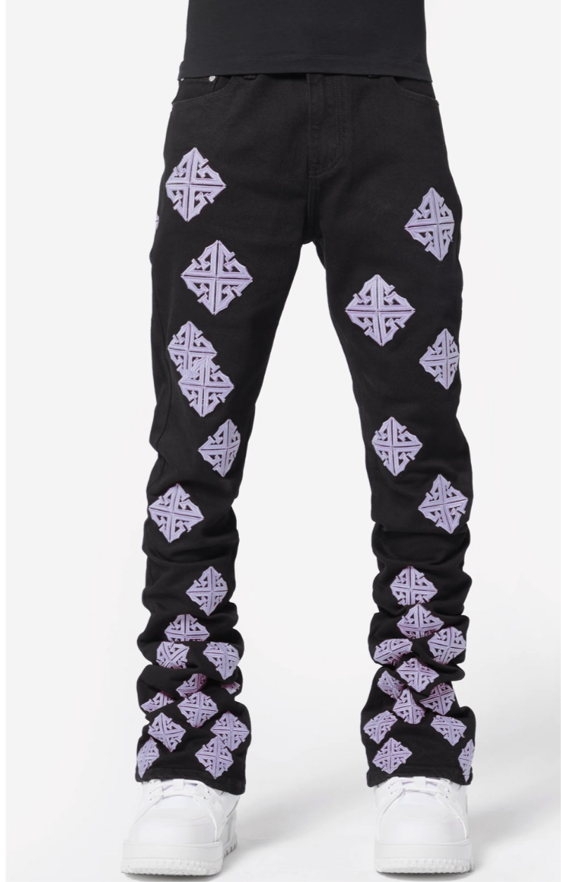 Guapi Lavendar Icon Stacked Jeans