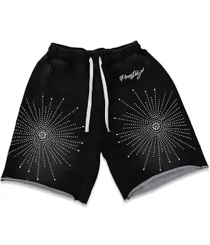 Prestige Co. Star Rhinestone Black Shorts