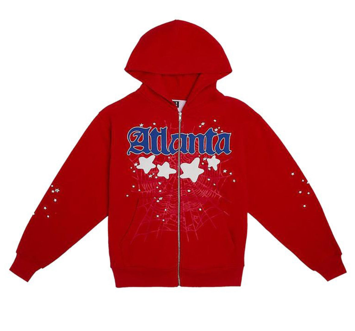 Sp5der Red Atlanta Zip Up Hoodie
