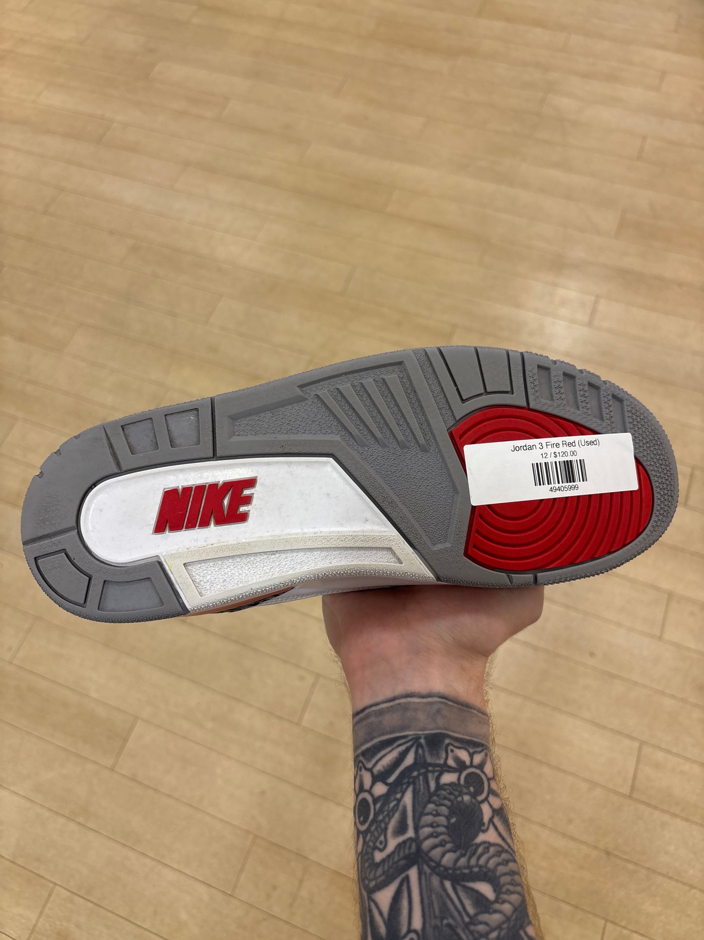 Jordan 3 Fire Red (Used)