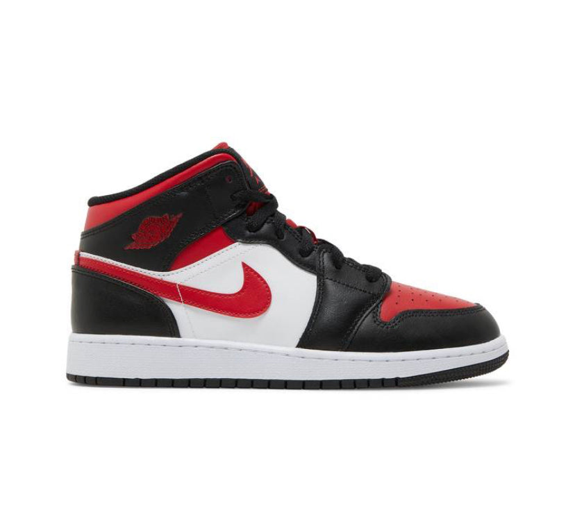Jordan 1 Mid Black Fire Red GS