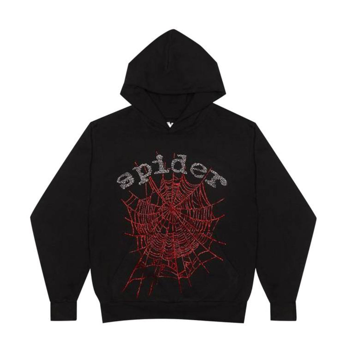 Sp5der OG Rhinestone Hoodie Black