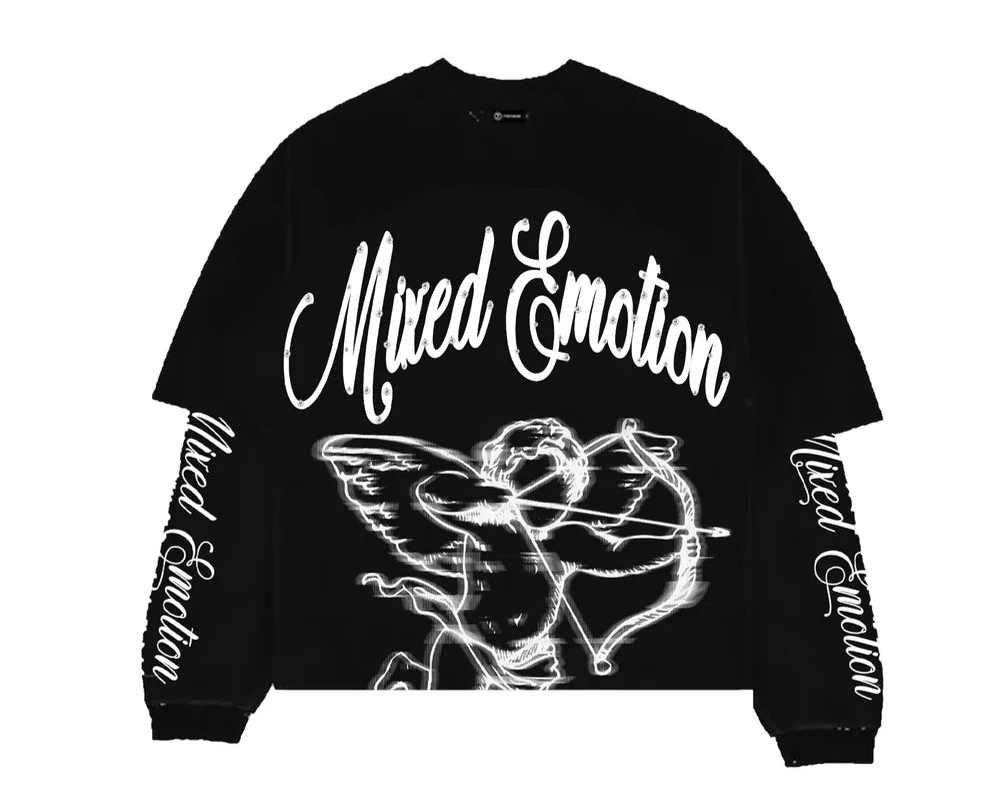 Mixed Emotion Black Blur L/S Tee