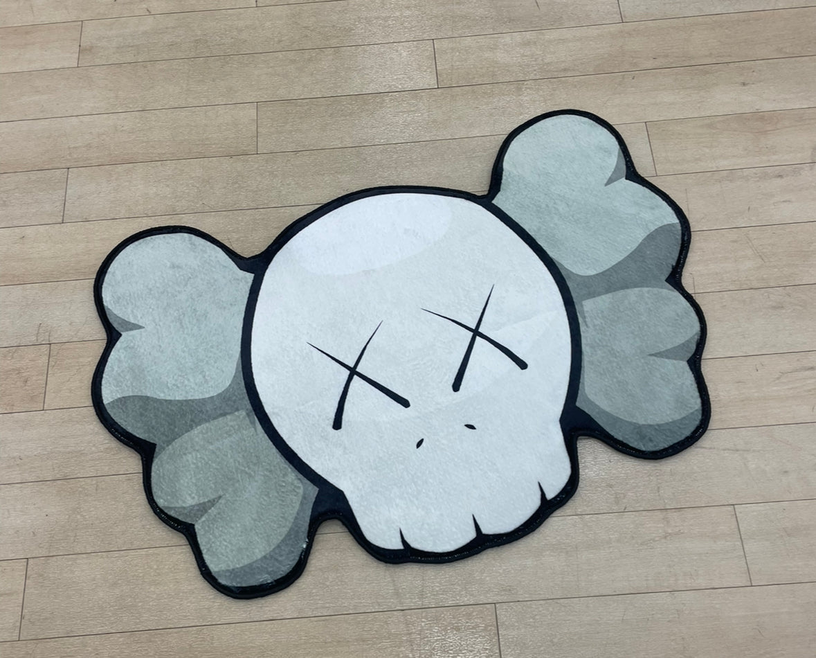 Big Head Kaws Grey Rug