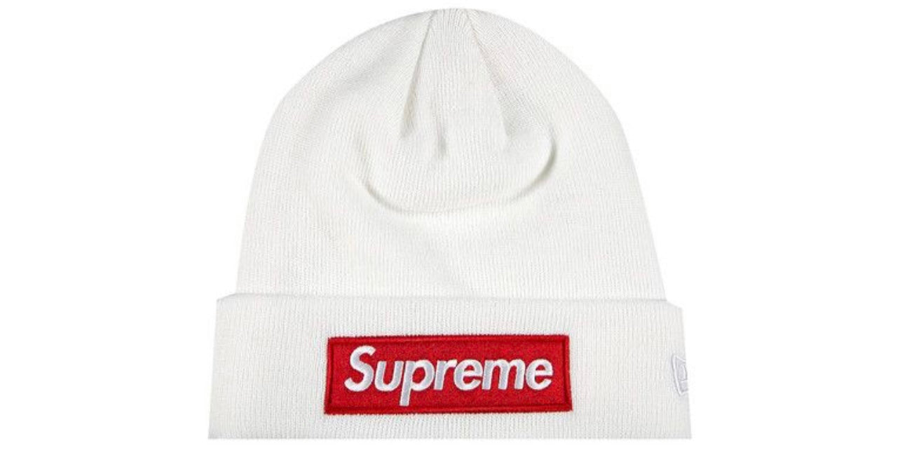 Supreme x New Era Box Logo Beanie White