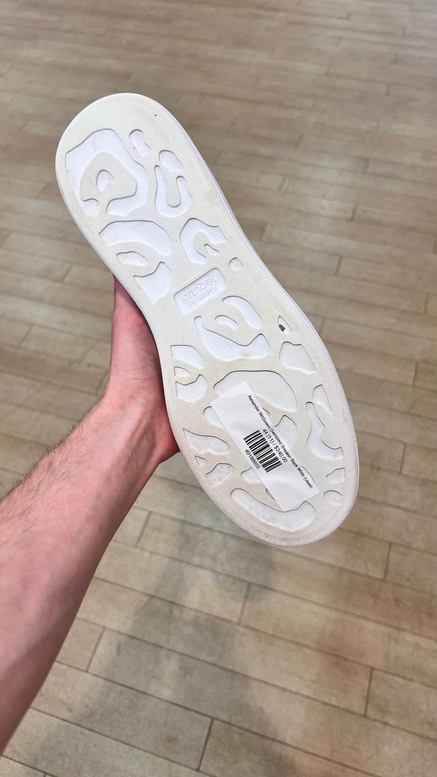 Alexander McQueen Oversized Sneaker Black White (Used)