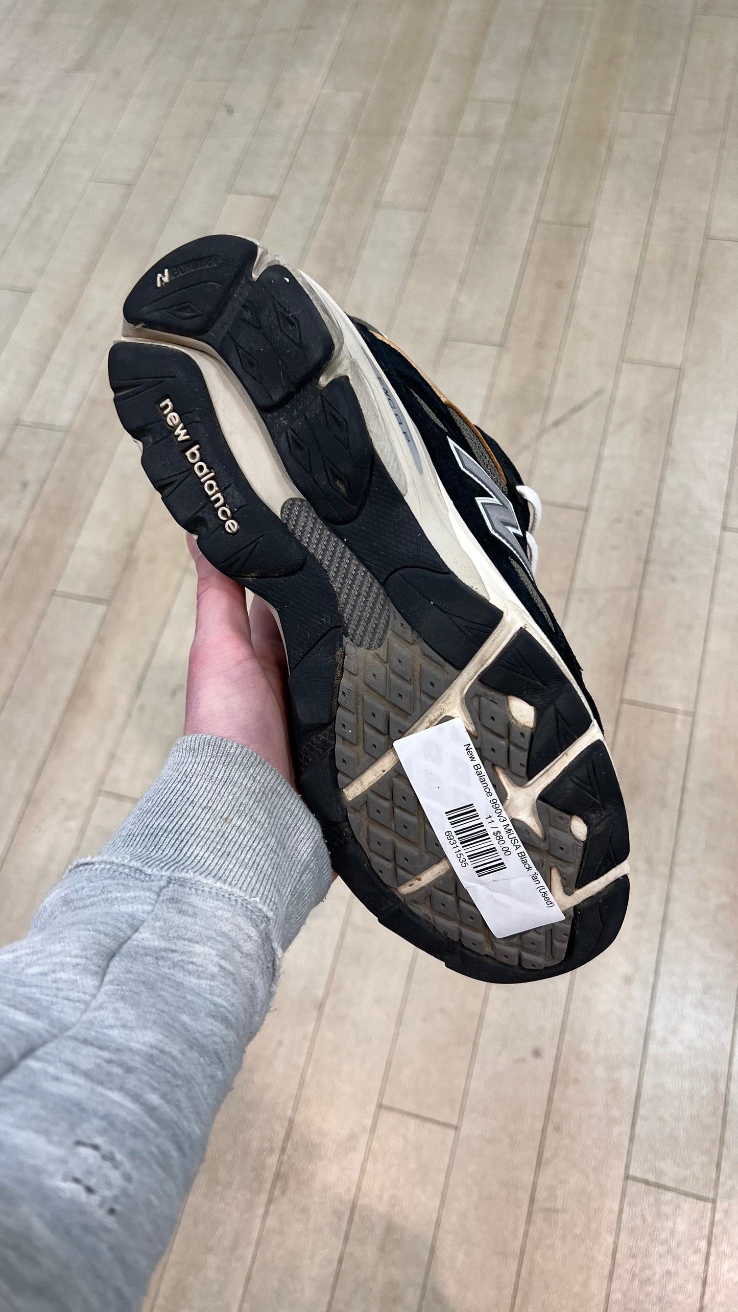 New Balance 990v3 MiUSA Black Tan (Used)