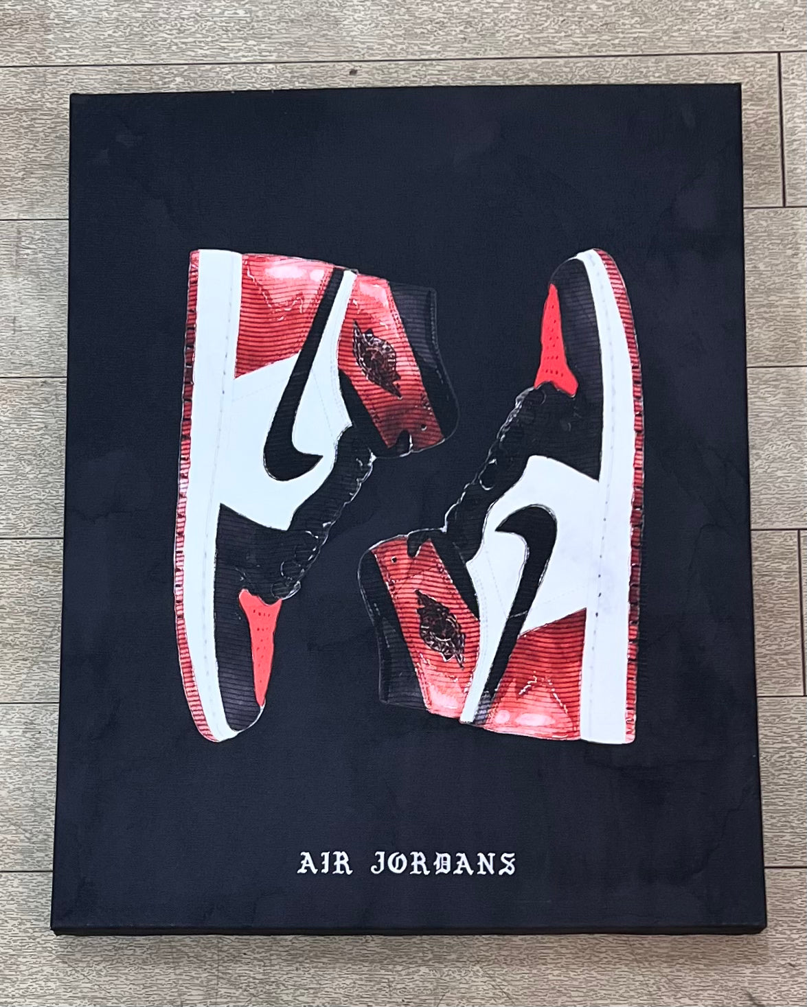 Jordan 1 Bred Toe Canvas Painting
