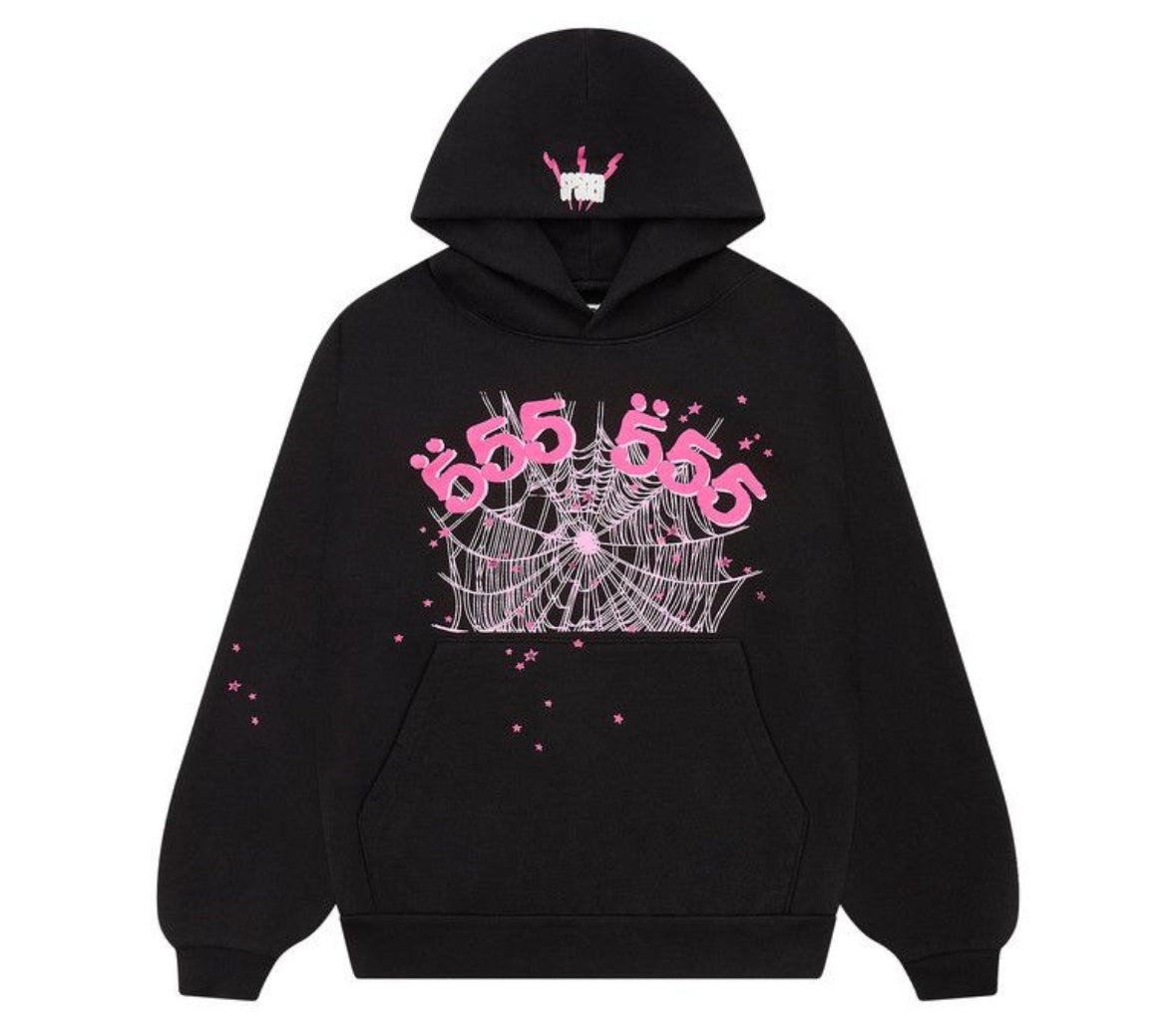Sp5der Black Angel Number Hoodie