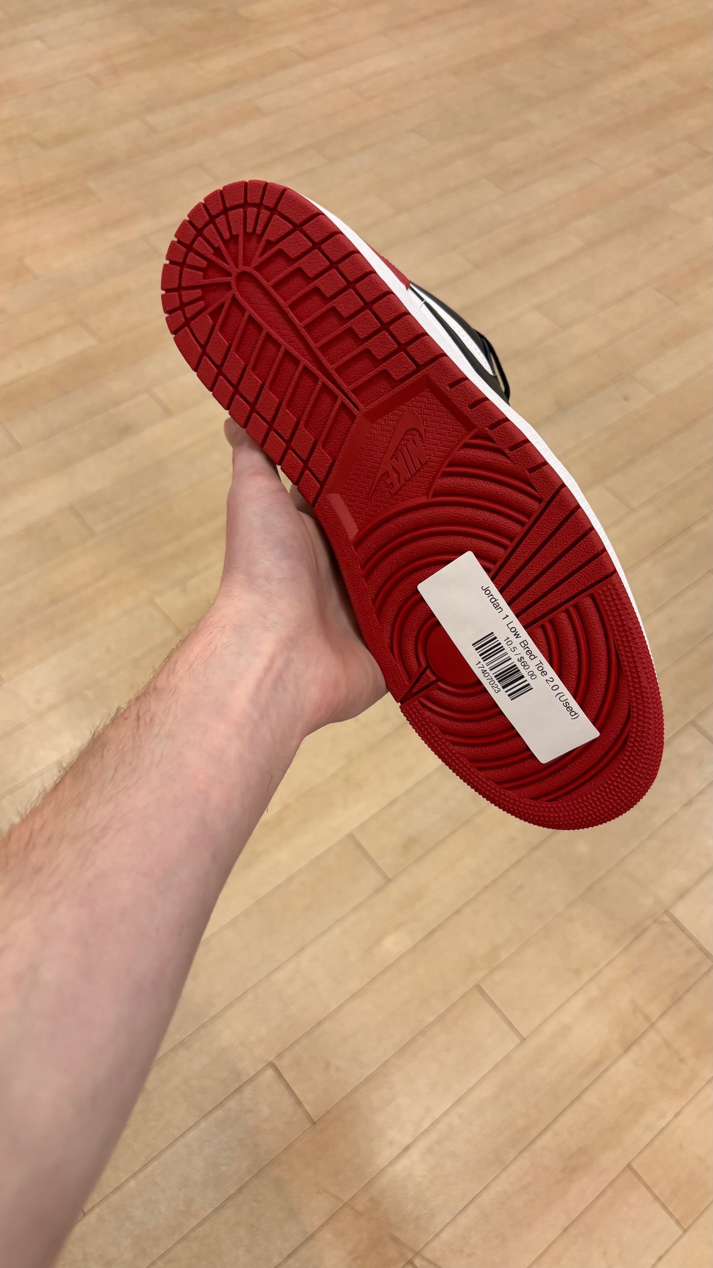 Jordan 1 Low Bred Toe 2.0 (Used)