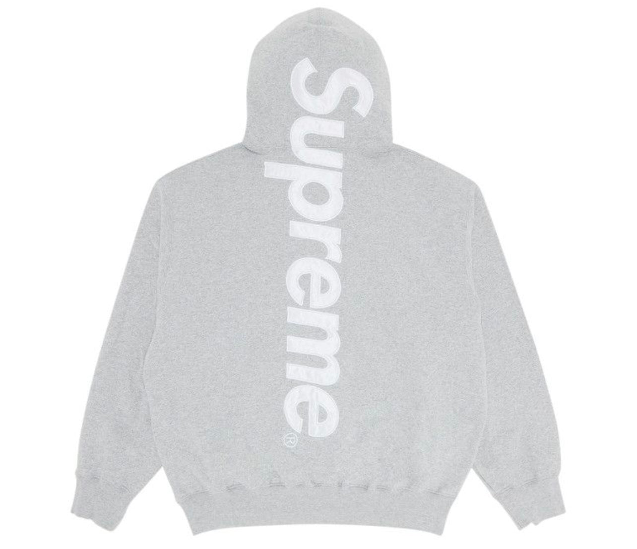 Supreme Satin Appliqué Hoodie Grey