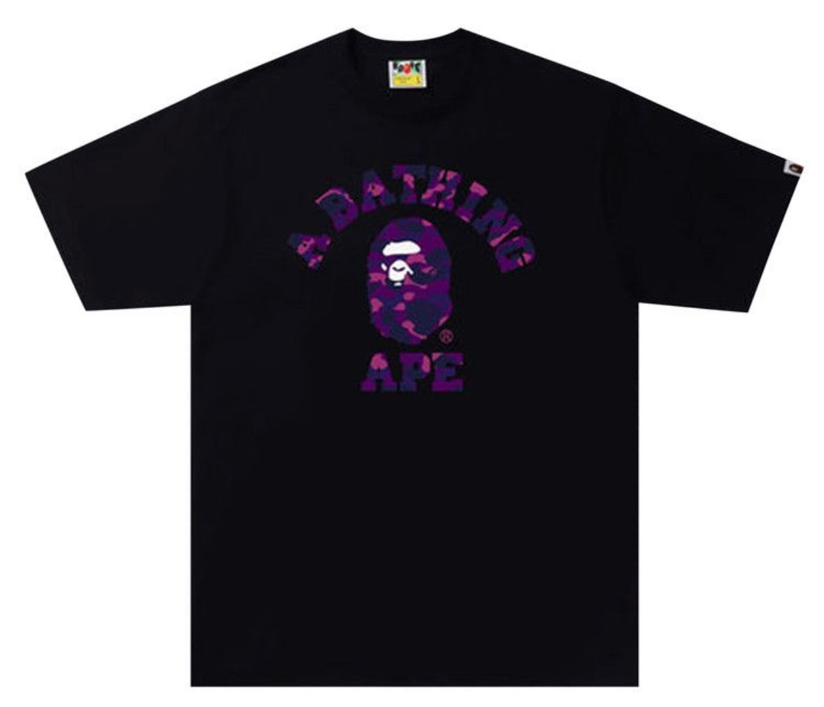 BAPE Color Camo College Tee Black Purple