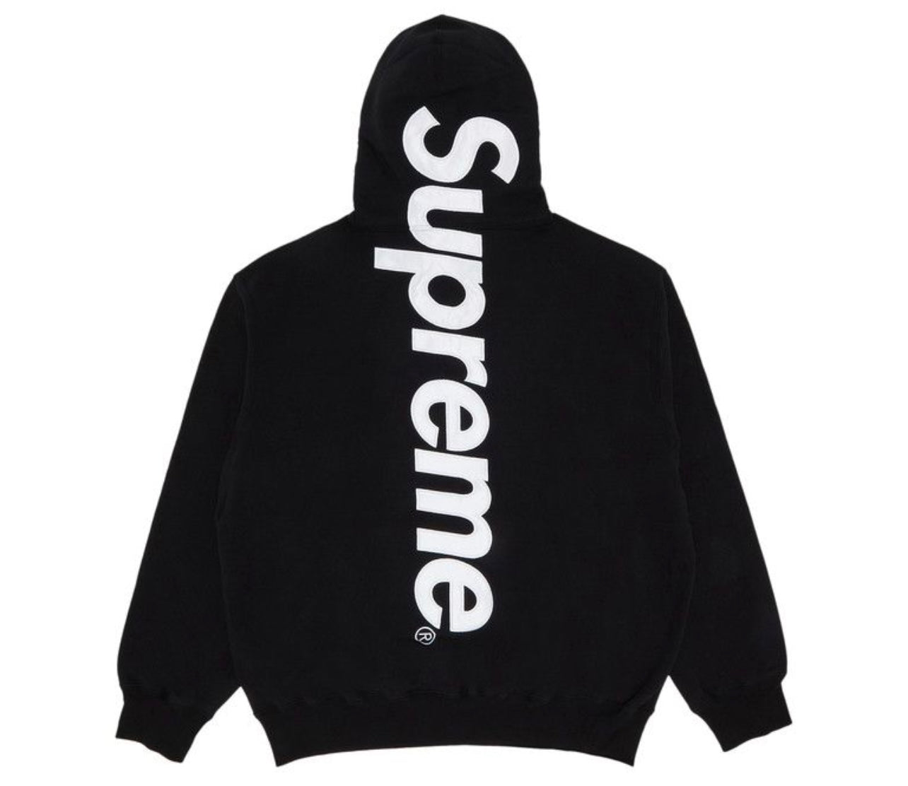 Supreme Satin Appliqué Hoodie Black