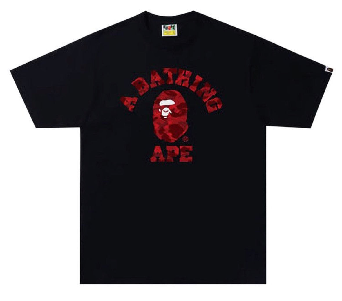 BAPE Color Camo College Tee Black Red