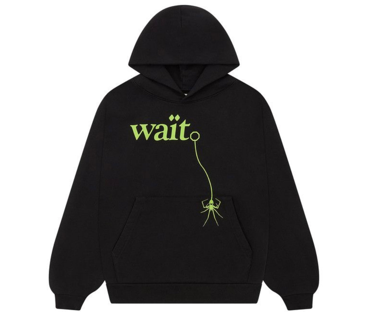 Sp5der Wait Hoodie Black