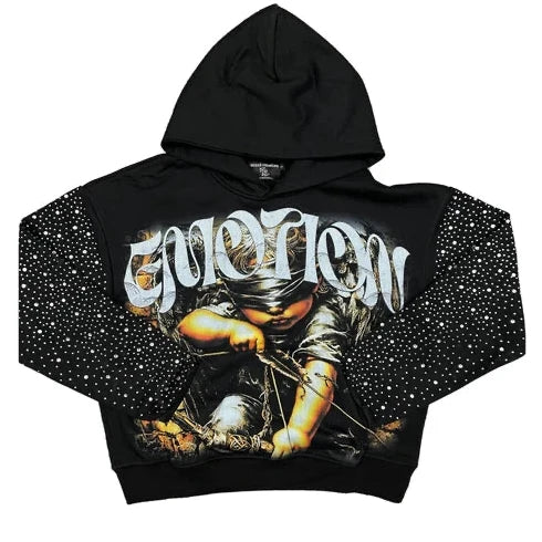 Mixed Emotion Archer Rhinestone Hoodie