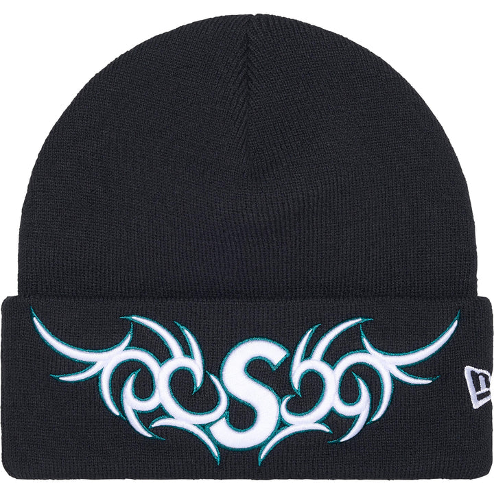 Supreme New Era Tribal S Logo Beanie Black White Navy