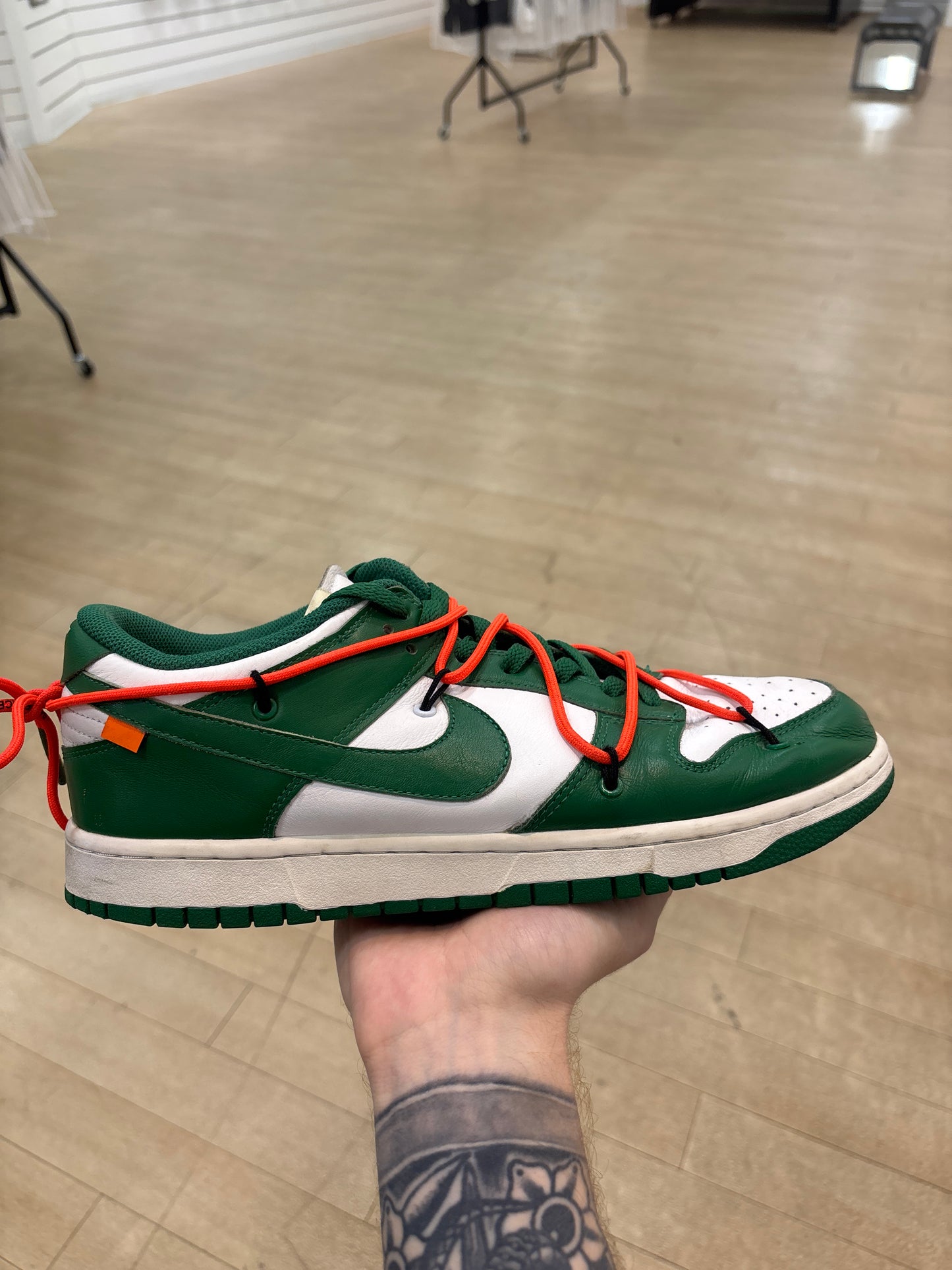 Off White x Nike Dunk Low Pine Green (Used)