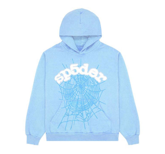 Sp5der Sky Blue Hoodie