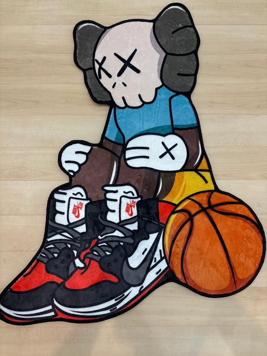 Kaws Sitting Basketball Rug