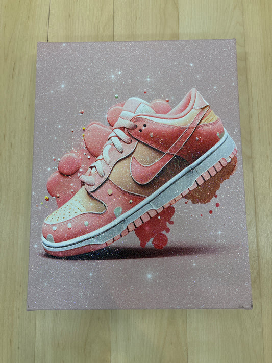 Sparkly Pink Dunk Canvas Painting