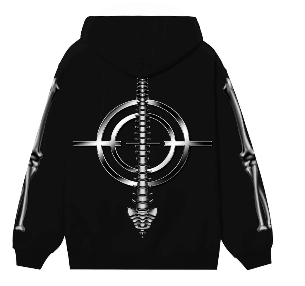 Revenge Chrome Skeleton Black Hoodie