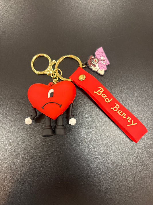 Bad Bunny Heart Keychain