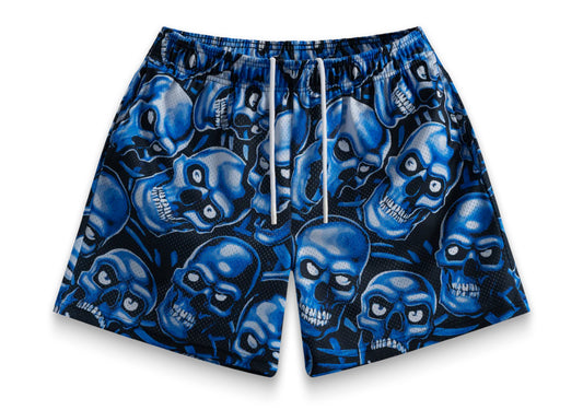 Bravest Studios Blue Skully Shorts