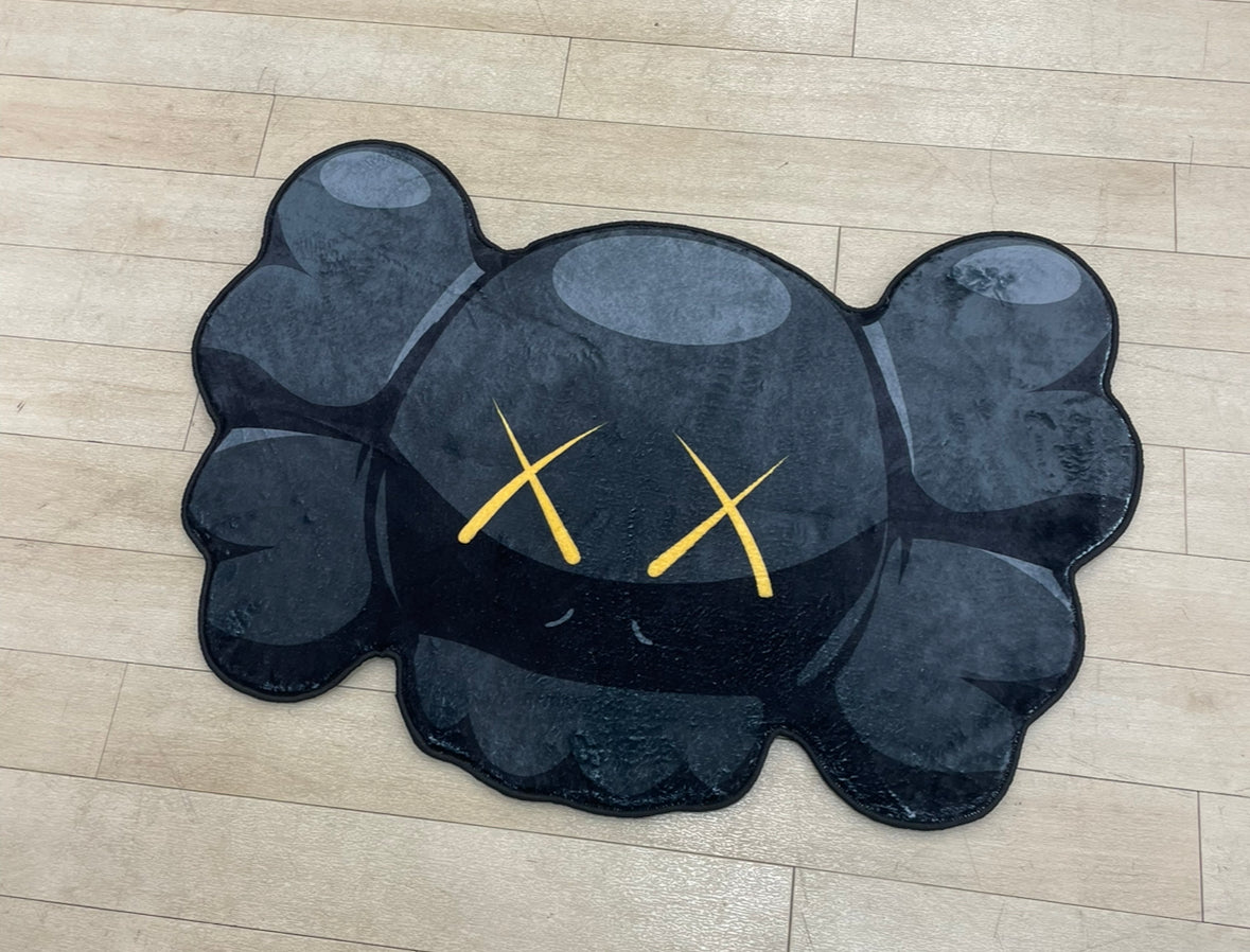 Big Head Kaws Rug Black