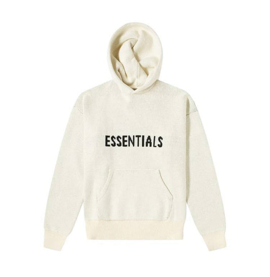 Essentials Knit Hoodie Creme