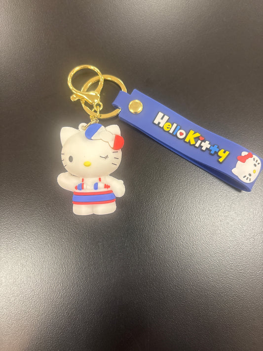 Hello Kitty Red White And Blue Keychain