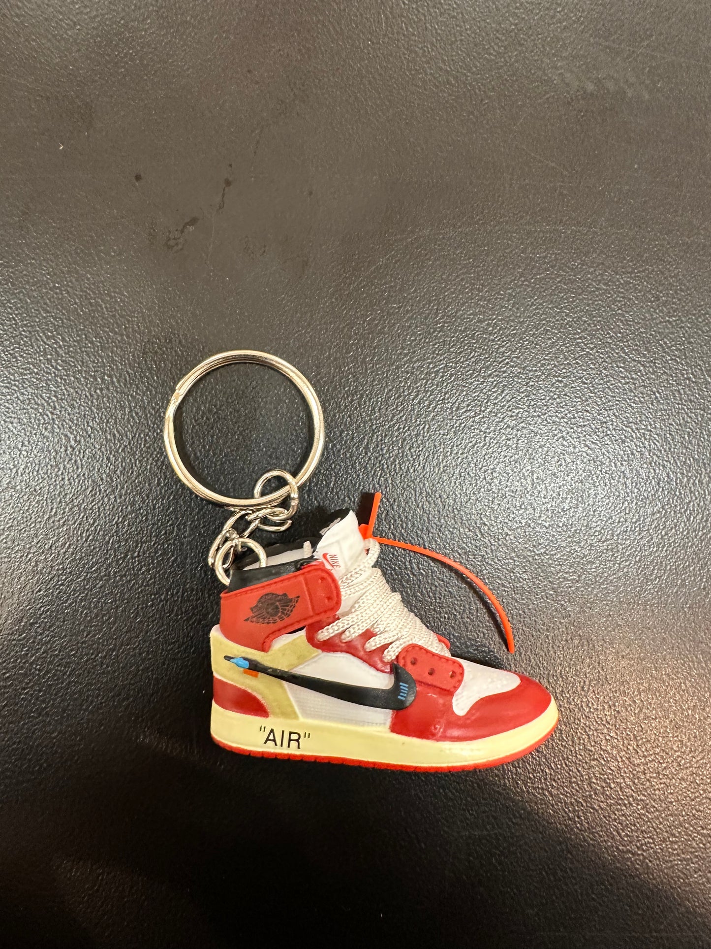 Off White Jordan 1 Red White Laces Keychain