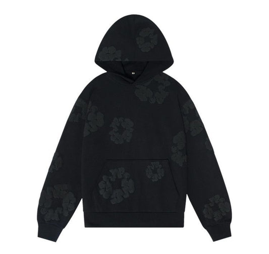 Denim Tears Black Monochrome Hoodie