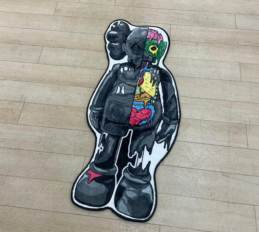 Kaws Dissected Black Rug