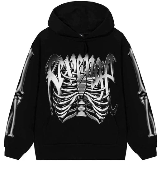 Revenge Chrome Skeleton Black Hoodie