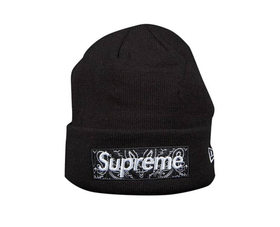 Supreme x New Era Box Logo Bandana Beanie Black Beanie