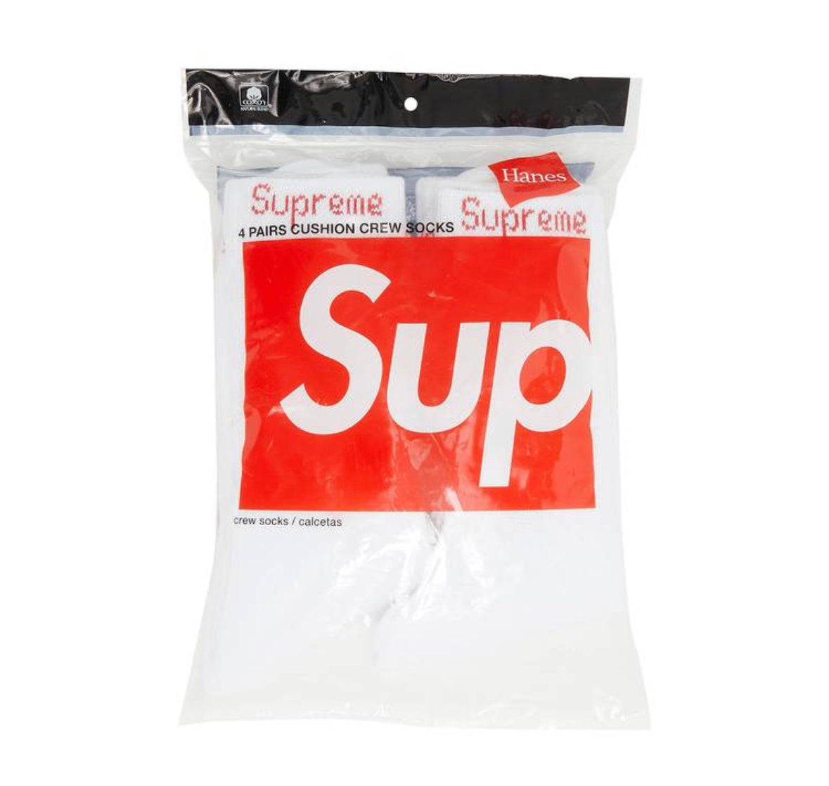 Supreme Hanes Crew Socks White