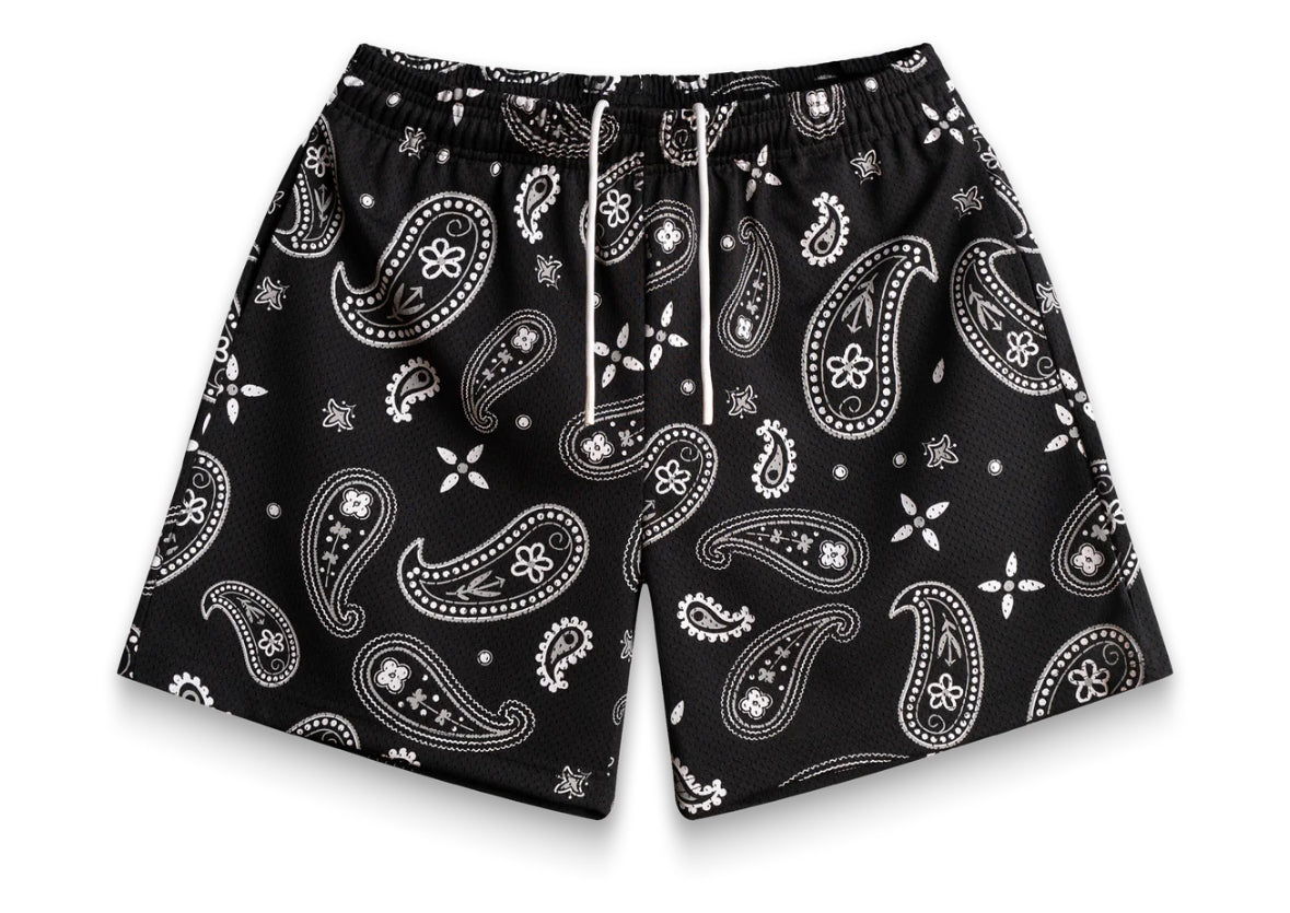 Bravest Studios Black Paisley Shorts