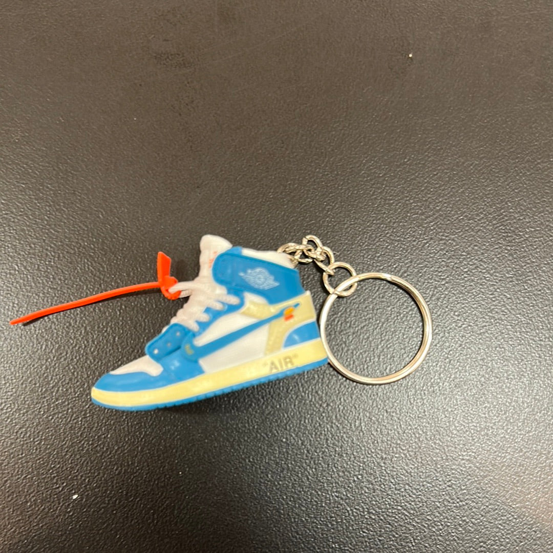 Unc Off White 1 Blue White Laces Keychain