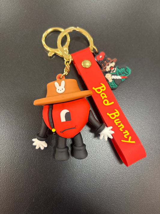 Bad Bunny Heart Hat Keychain