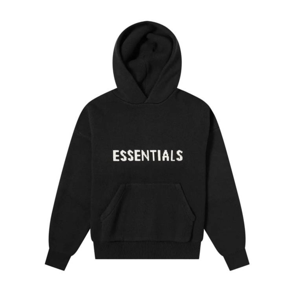 Essentials Knit Hoodie Black