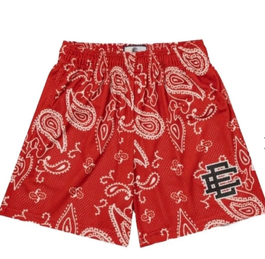 Eric Emanuel Red Bandana Shorts