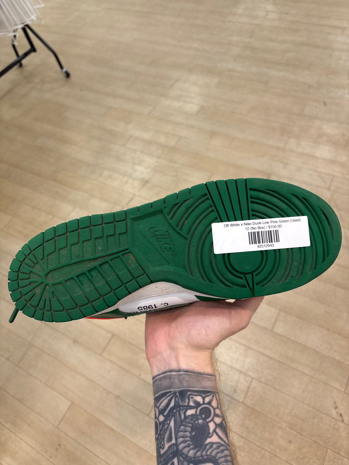 Off White x Nike Dunk Low Pine Green (Used)