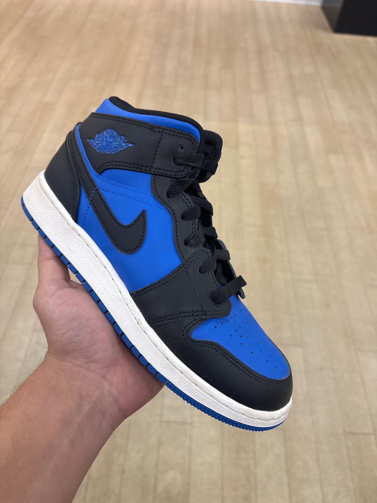 Jordan 1 Mid Black Royal Blue GS (Used)