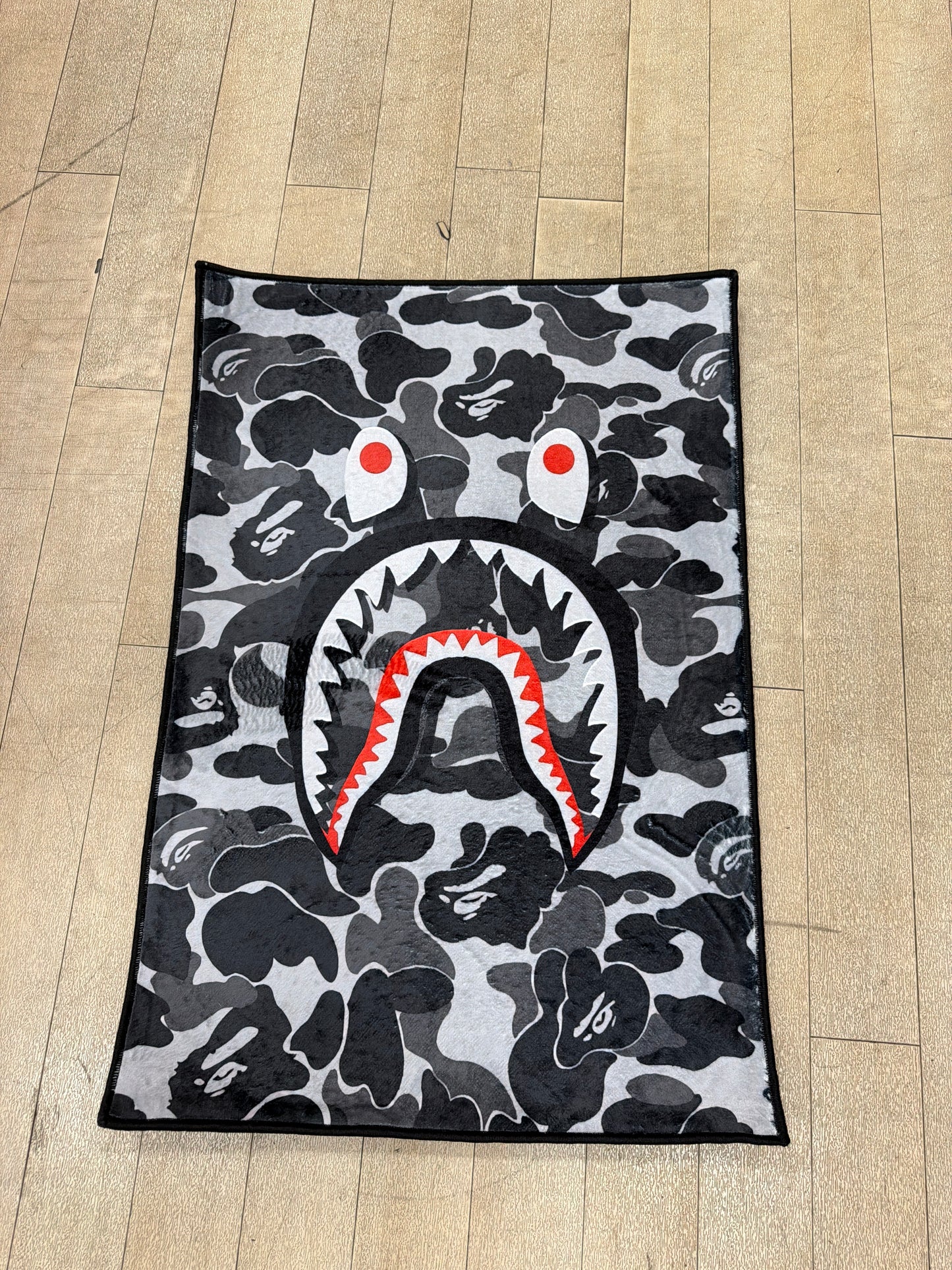 Bape Grey/Black Sharkface Rug