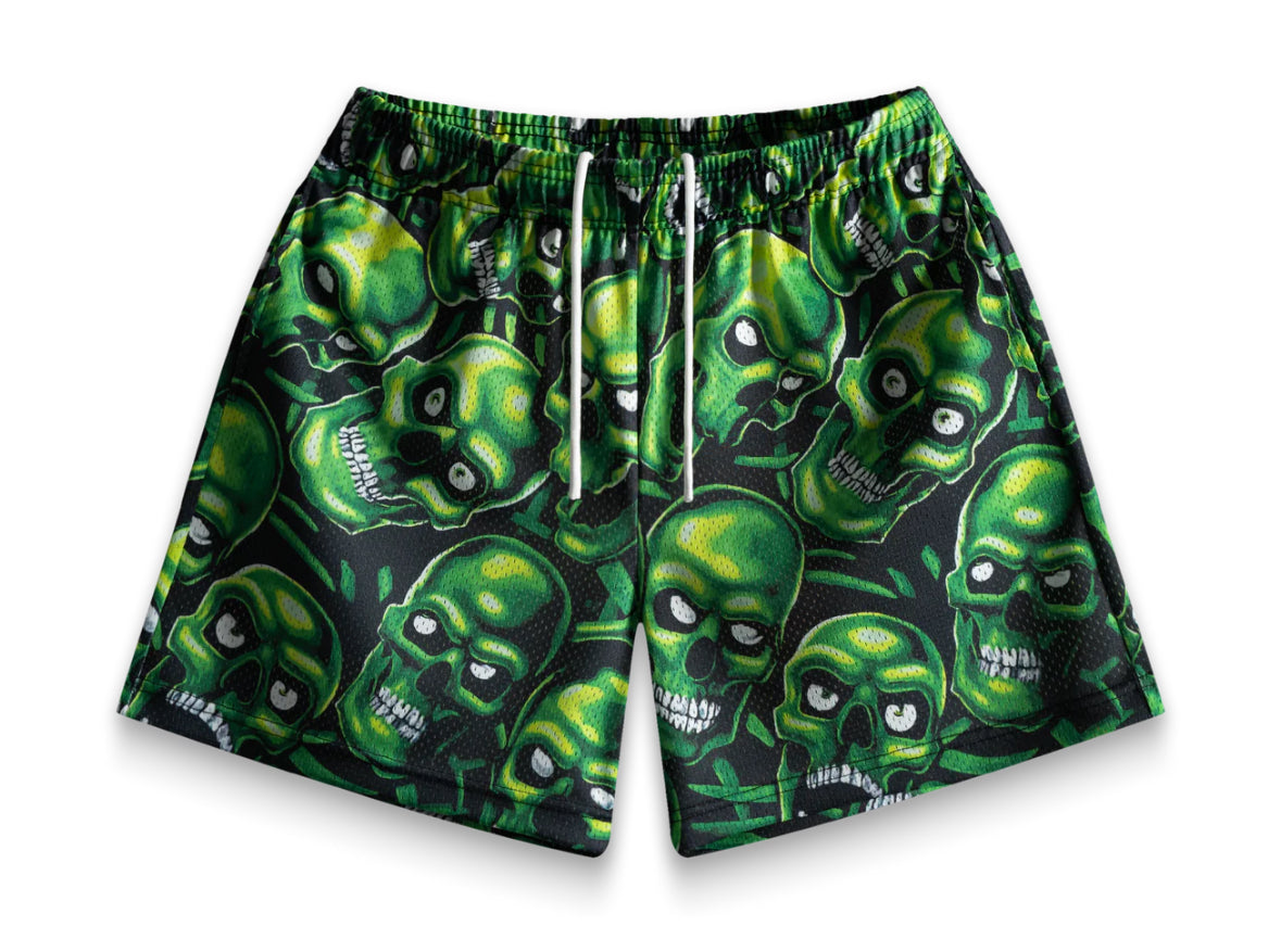 Bravest Studios Green Skully Shorts