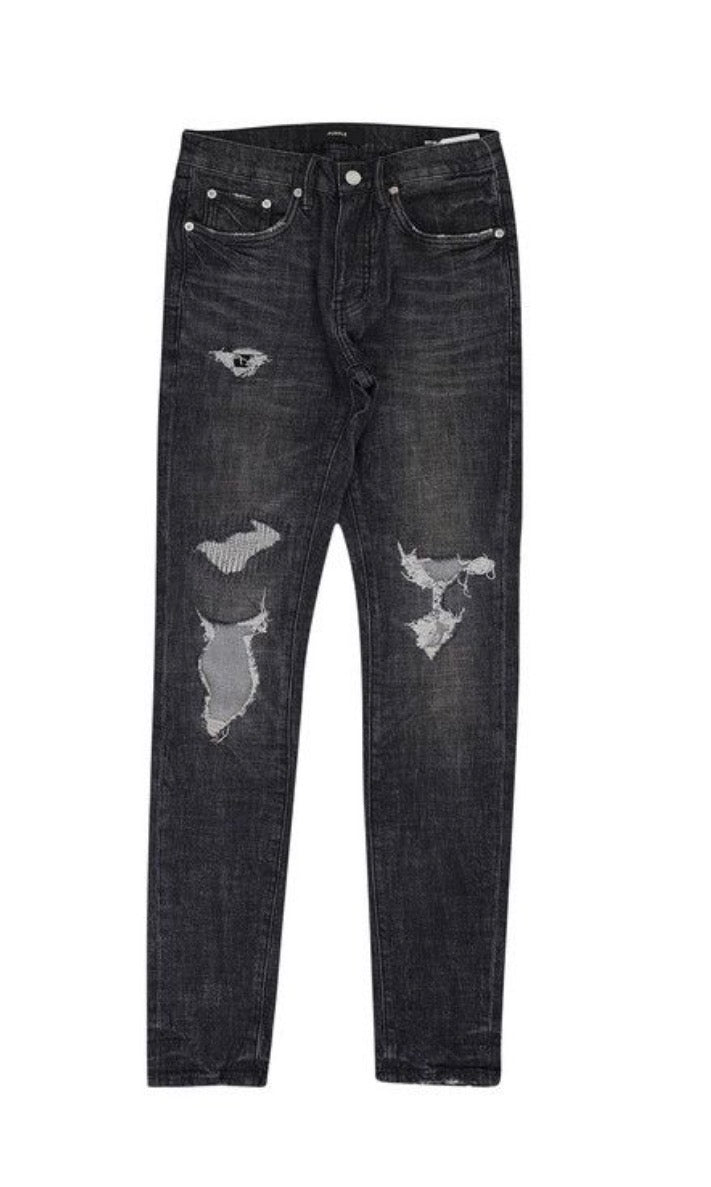 PURPLE BRAND Distress Grey Wash Jeans