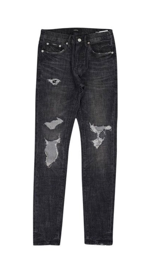 PURPLE BRAND Distress Grey Wash Jeans