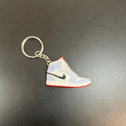 Jordan 1 Light Blue/Red Keychain